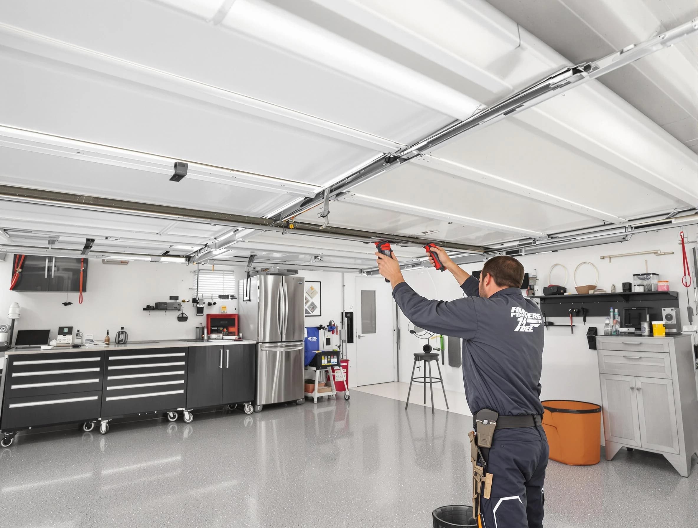 Overhead garage door repair service by Lehi Garage Door Repair in Lehi