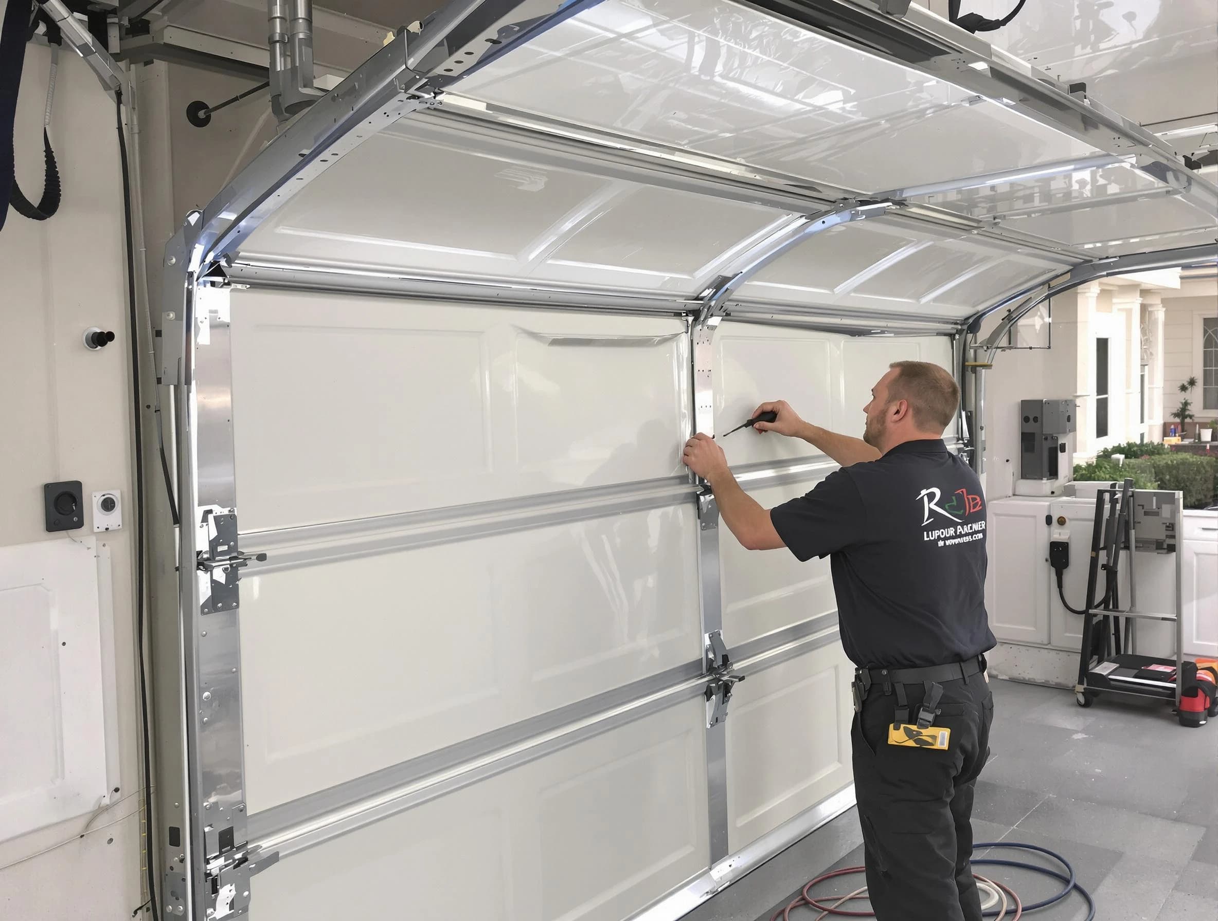 Lehi Garage Door Repair professional performing panel repair in Lehi