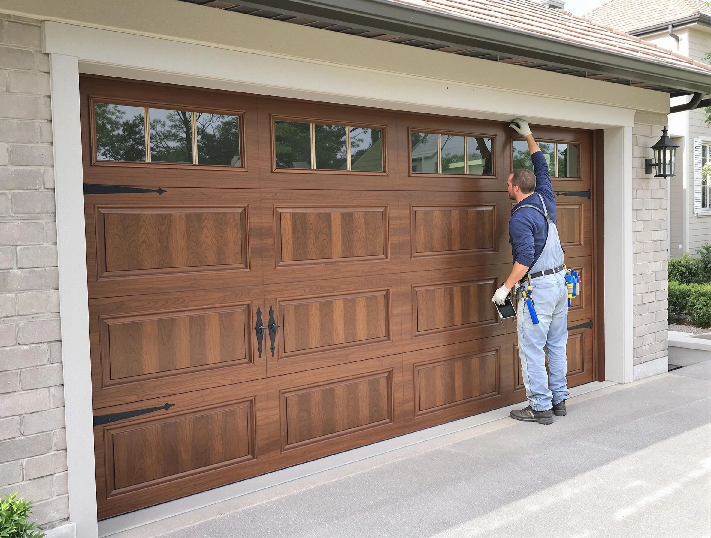 Custom garage door showcase by Lehi Garage Door Repair in Lehi
