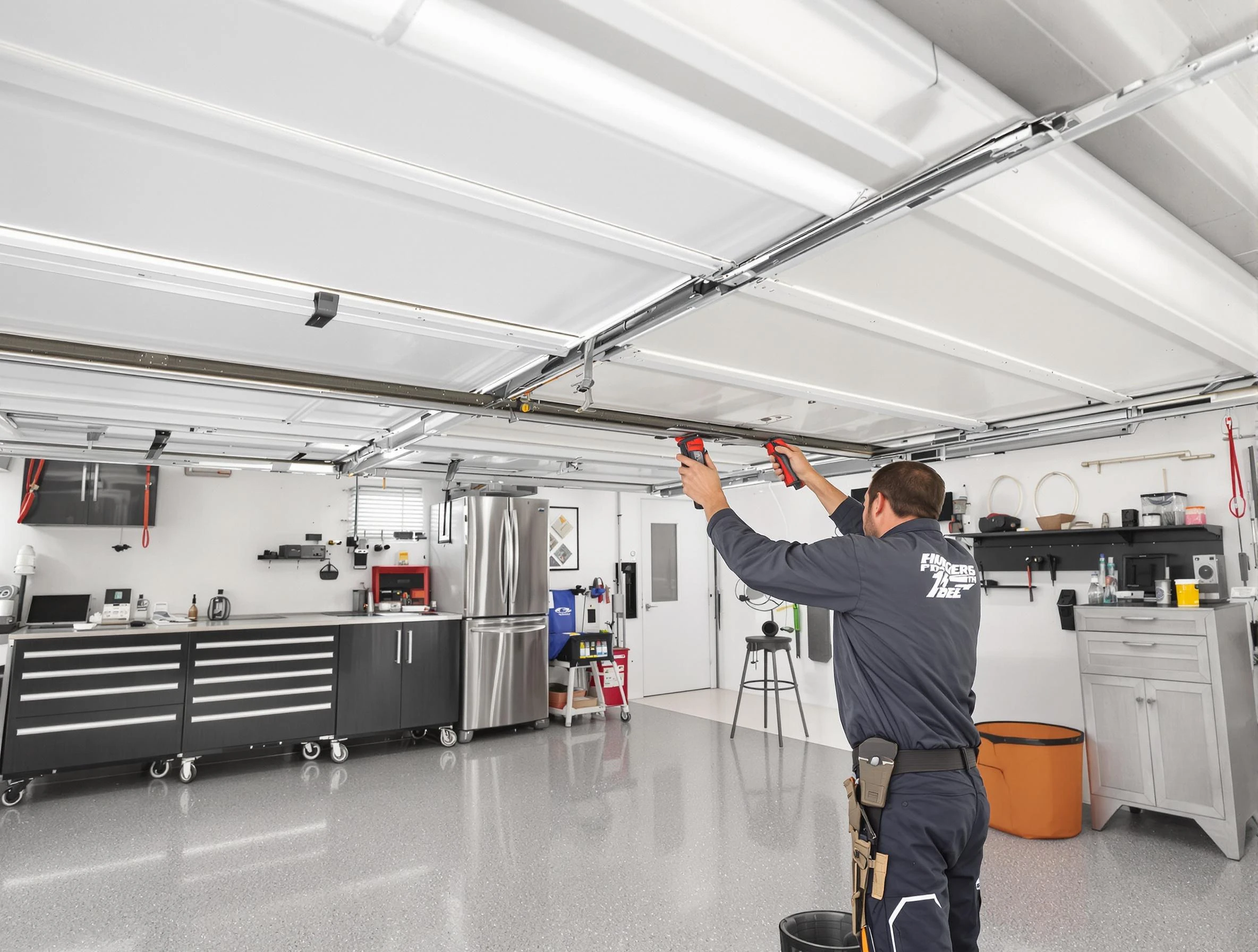 Overhead garage door repair service by Lehi Garage Door Repair in Lehi