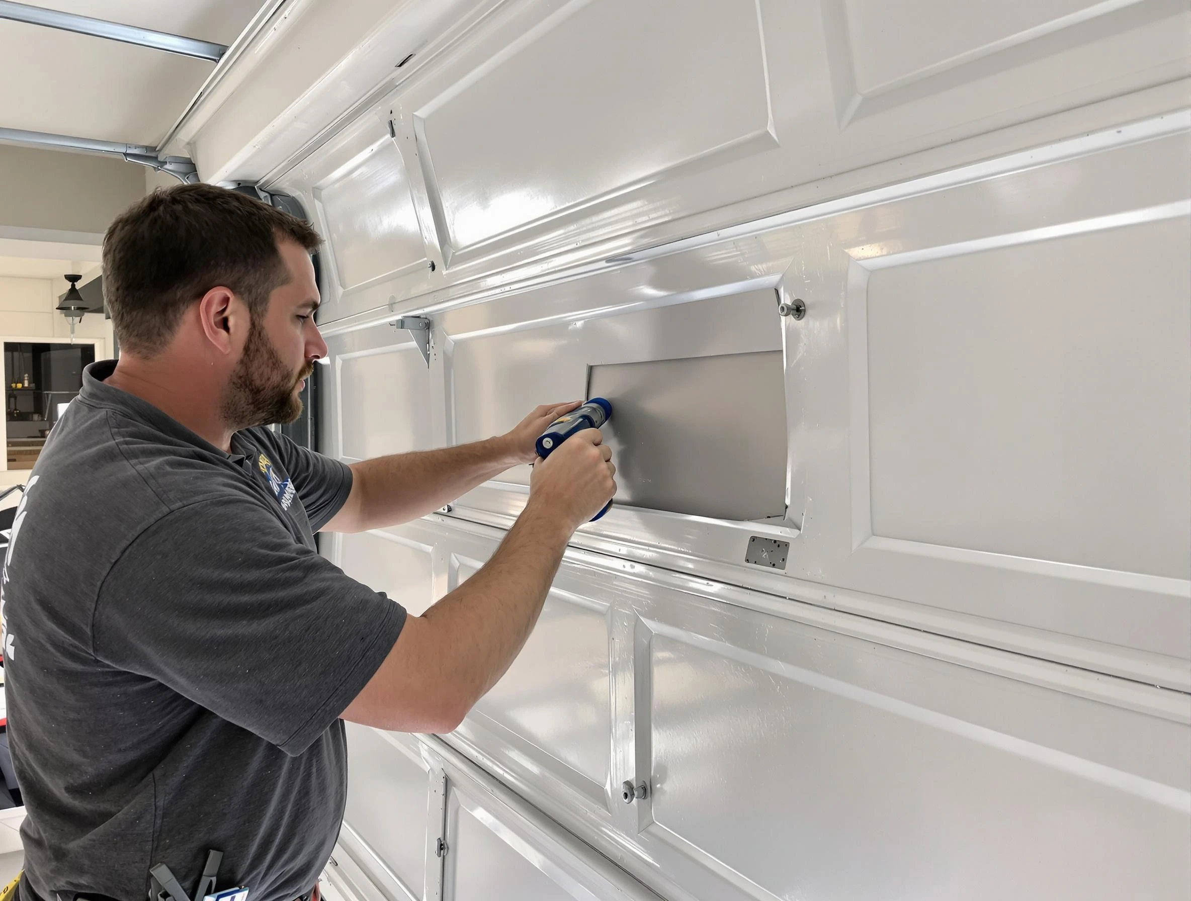 Garage door panel repair by Lehi Garage Door Repair in Lehi