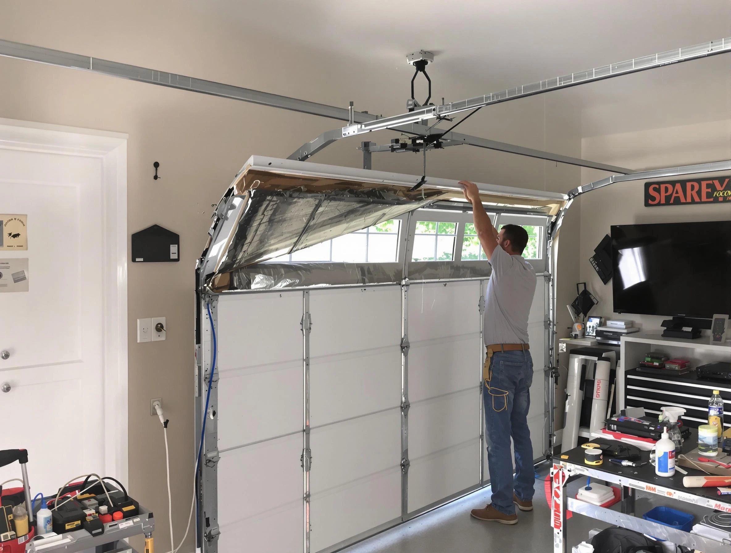 Garage door section replacement by Lehi Garage Door Repair in Lehi