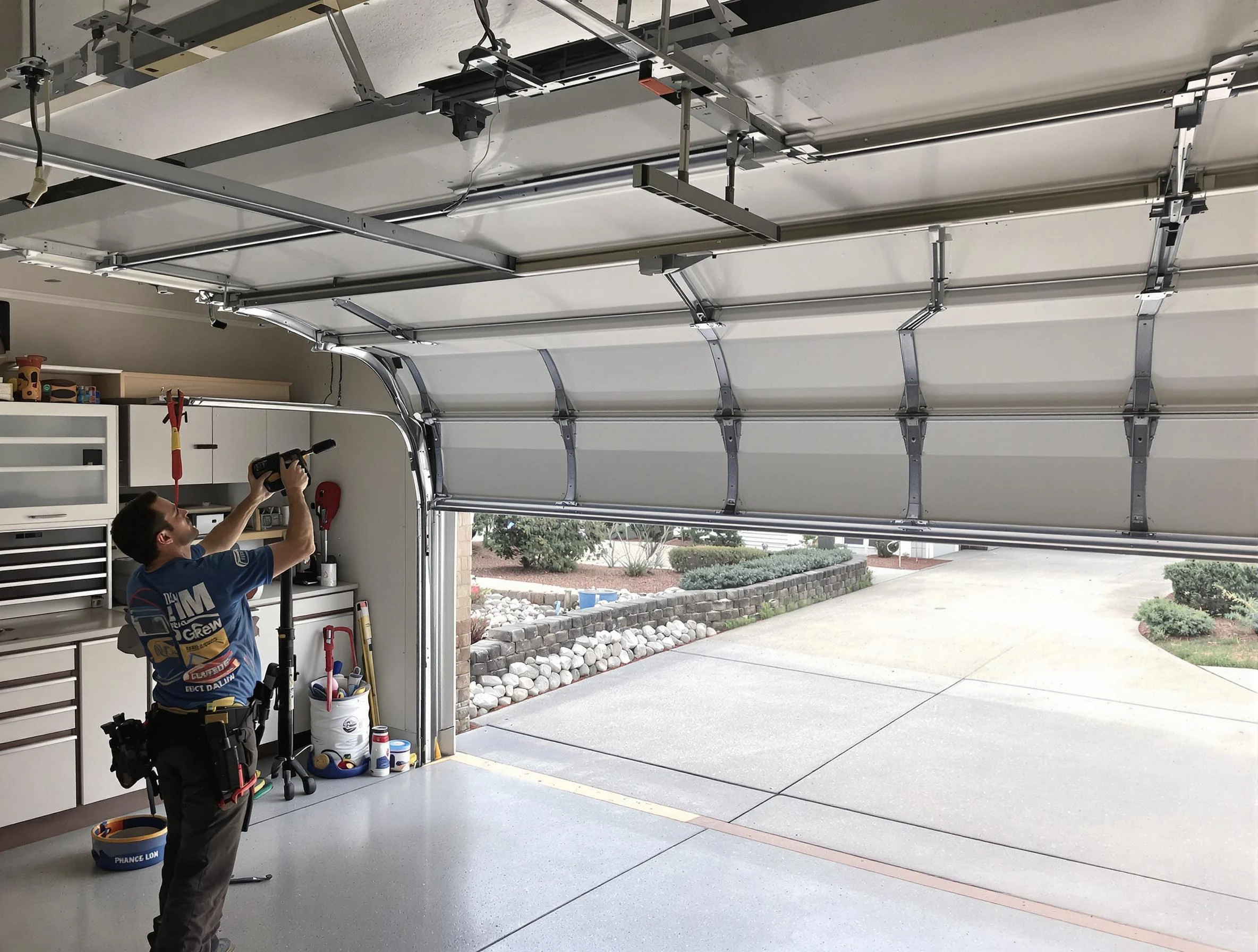 Garage door track repair service by Lehi Garage Door Repair in Lehi